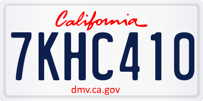 CA license plate 7KHC410