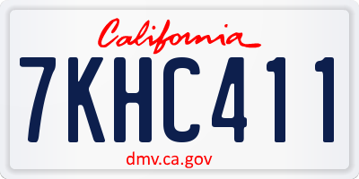 CA license plate 7KHC411