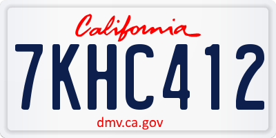 CA license plate 7KHC412