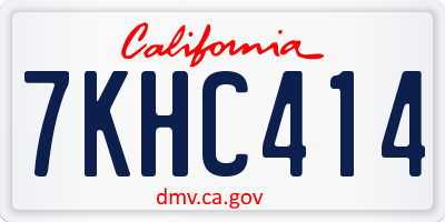 CA license plate 7KHC414
