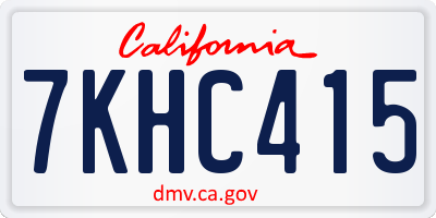 CA license plate 7KHC415