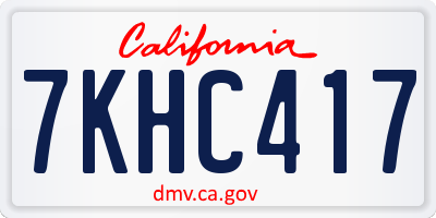 CA license plate 7KHC417