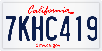 CA license plate 7KHC419