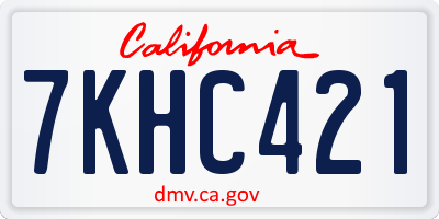 CA license plate 7KHC421
