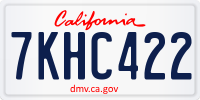 CA license plate 7KHC422