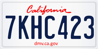 CA license plate 7KHC423