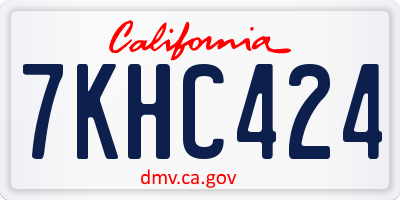CA license plate 7KHC424