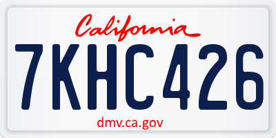 CA license plate 7KHC426