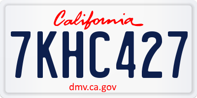 CA license plate 7KHC427