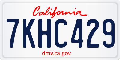 CA license plate 7KHC429