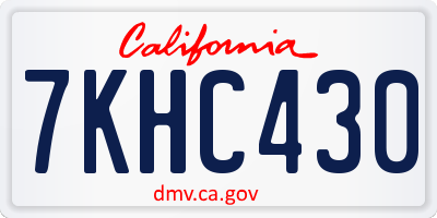 CA license plate 7KHC430