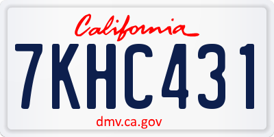 CA license plate 7KHC431
