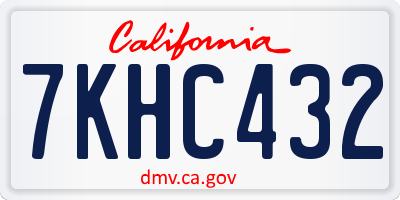 CA license plate 7KHC432