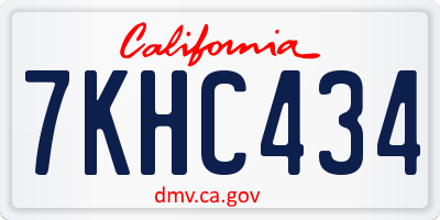 CA license plate 7KHC434