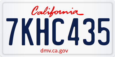 CA license plate 7KHC435