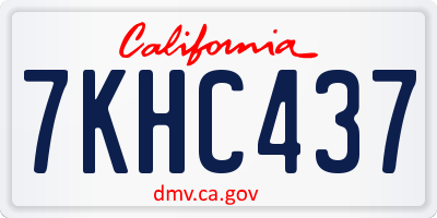 CA license plate 7KHC437