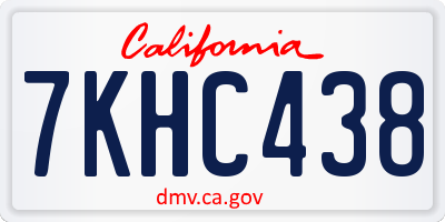 CA license plate 7KHC438