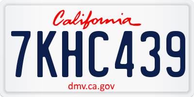 CA license plate 7KHC439