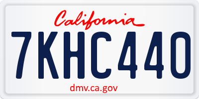 CA license plate 7KHC440