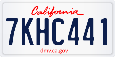 CA license plate 7KHC441