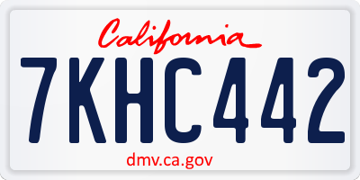CA license plate 7KHC442