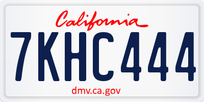 CA license plate 7KHC444