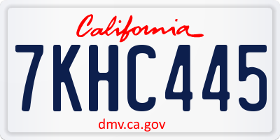 CA license plate 7KHC445