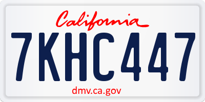 CA license plate 7KHC447