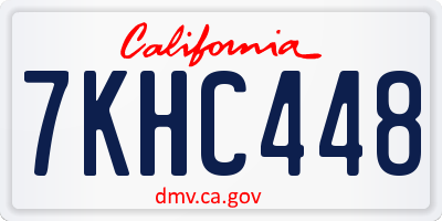 CA license plate 7KHC448
