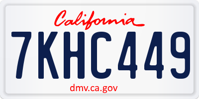 CA license plate 7KHC449