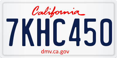 CA license plate 7KHC450