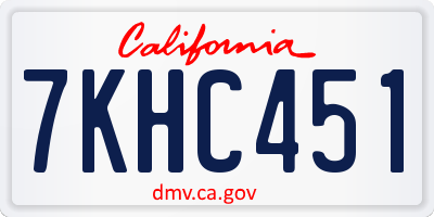 CA license plate 7KHC451