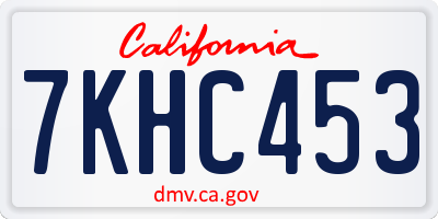 CA license plate 7KHC453
