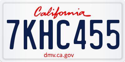 CA license plate 7KHC455
