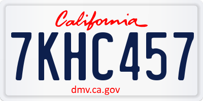 CA license plate 7KHC457