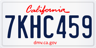 CA license plate 7KHC459