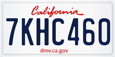 CA license plate 7KHC460
