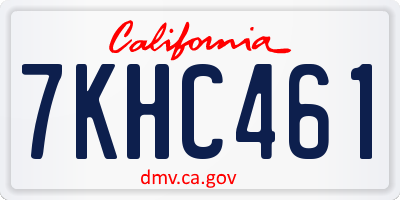 CA license plate 7KHC461