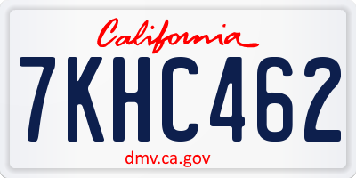 CA license plate 7KHC462