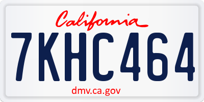 CA license plate 7KHC464