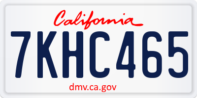 CA license plate 7KHC465