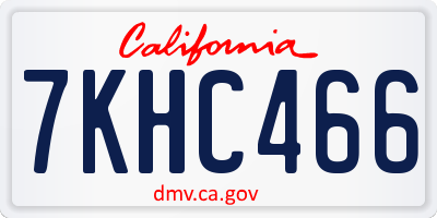 CA license plate 7KHC466
