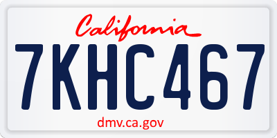 CA license plate 7KHC467