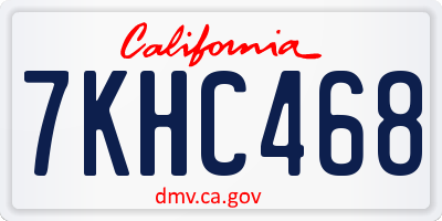CA license plate 7KHC468
