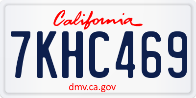 CA license plate 7KHC469