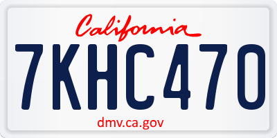 CA license plate 7KHC470