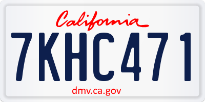 CA license plate 7KHC471