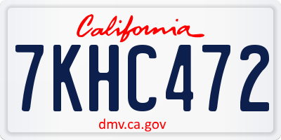 CA license plate 7KHC472