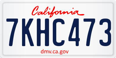 CA license plate 7KHC473