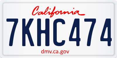 CA license plate 7KHC474